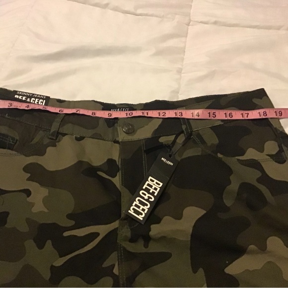 Bee & Ceci 18 plus size green camo cuffed shorts NWT - Picture 6 of 8